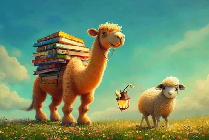儿童故事骆驼和羊、骆驼和羊的绘本故事