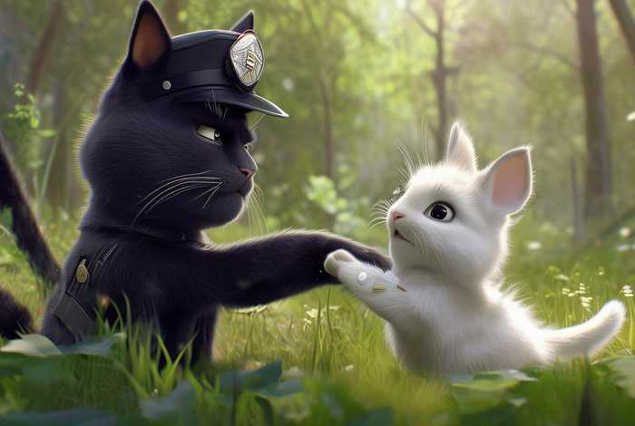 儿童故事黑猫警长急救 黑猫警长救小兔故事