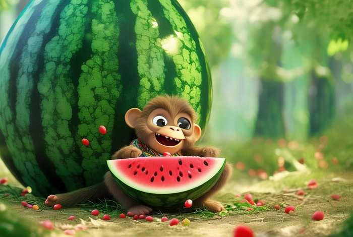 儿童故事猴子吃瓜，幼儿故事猴子吃瓜