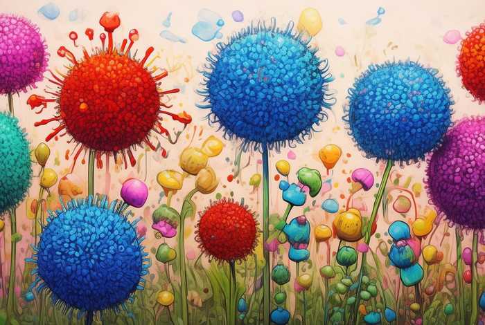 刺球花儿童画 刺球花儿童画图片大全