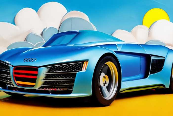 奥迪儿童画、儿童画奥迪超跑