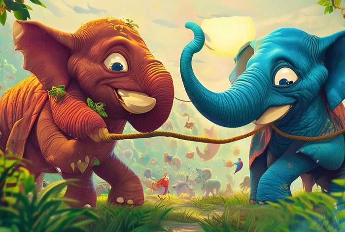 大象拔河故事、大象拔河故事文字