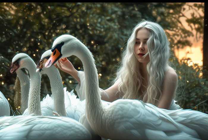 安徒生童话故事六只天鹅大全、安徒生童话野天鹅和格林童话六只天鹅