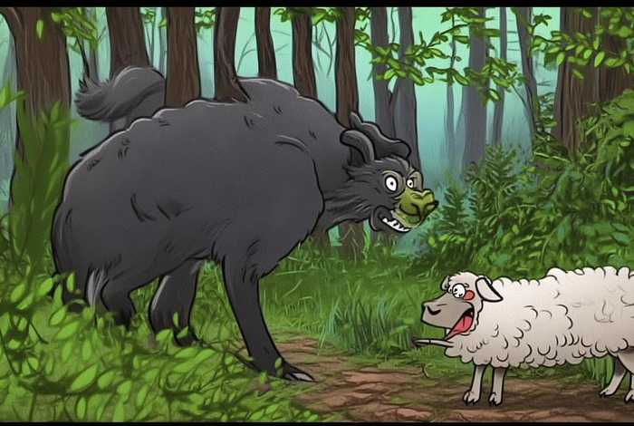 大灰狼跟小羊故事 - 大灰狼跟小羊故事图片