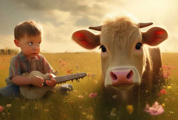 对牛弹琴儿童故事、对牛弹琴幼儿故事