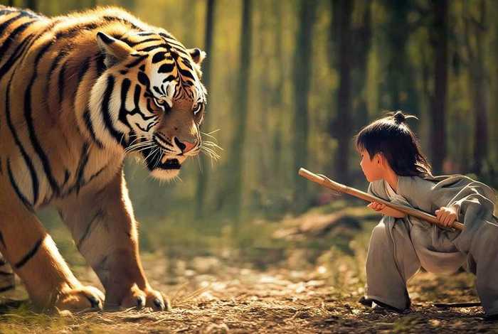 打虎儿童故事；打虎英雄故事