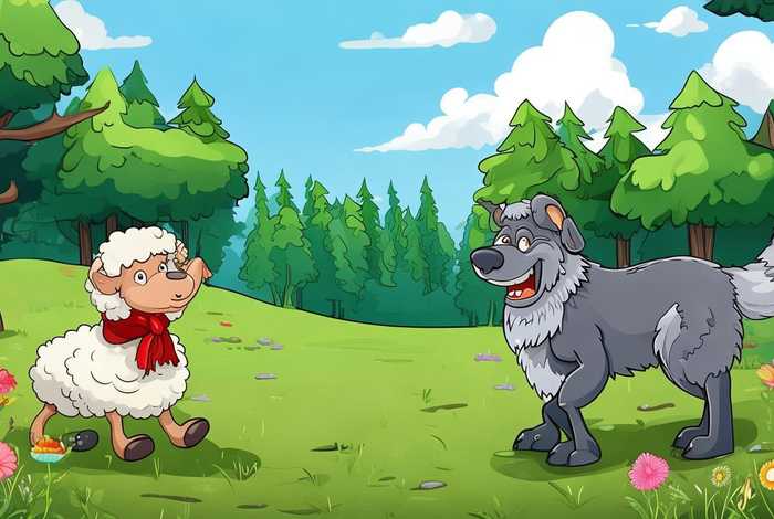 大灰狼与小绵羊的故事、大灰狼与小绵羊的故事 动漫学英语