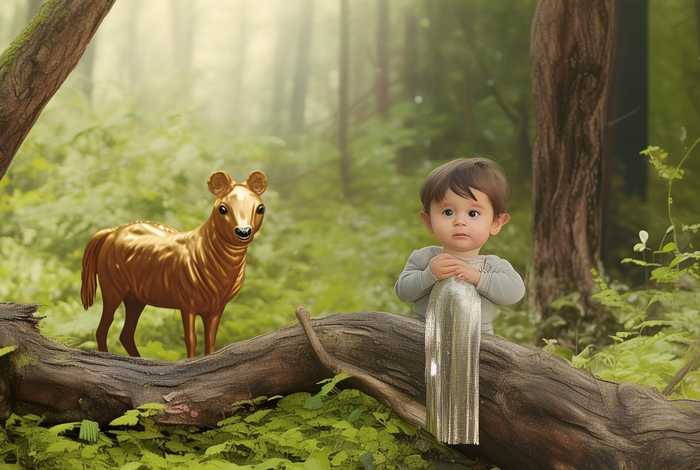 儿童讲故事金斧头银斧头图片、金斧头银斧头的故事100字