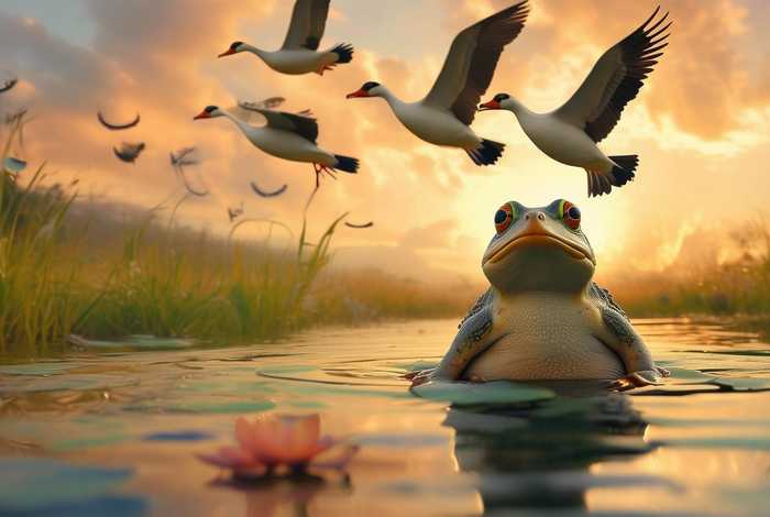 大雁和青蛙的故事说明了什么道理（青蛙和大雁的故事说明了什么道理）