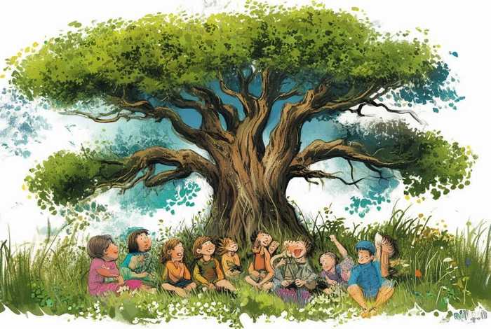 大树的故事儿童绘画；大树的故事绘画图片 幼儿园
