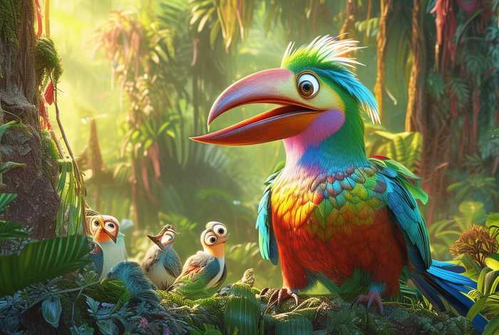 大嘴鸟的故事绘画 - 大嘴鸟的故事绘画教案