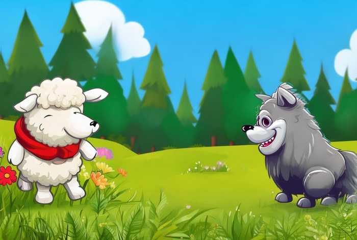 大灰狼与小绵羊的故事、大灰狼与小绵羊的故事 动漫学英语