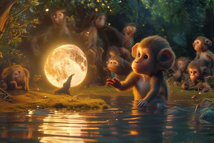 儿童讲故事猴子捞月亮(宝宝讲故事视频猴子捞月亮) 儿童讲故事猴子捞月亮(宝宝讲故事视频猴子捞月亮)