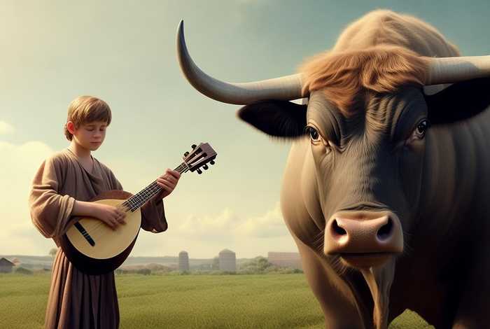 对牛弹琴故事创编 - 对牛弹琴续编故事