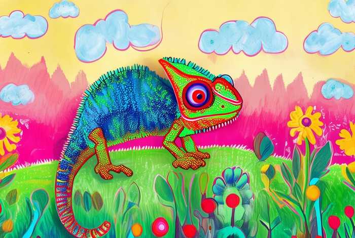 变色龙儿童画（变色龙儿童画教案）