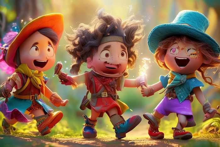 儿童魔法探险故事搞笑热血三人组；魔法三人组 绘本