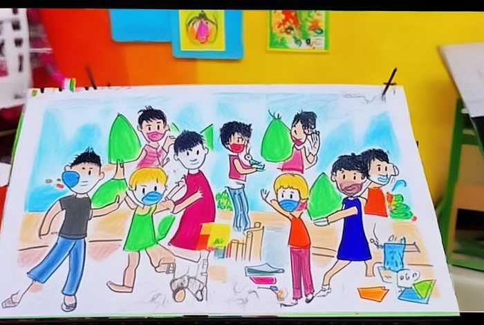 儿童防疫画小视频 儿童画防疫作品