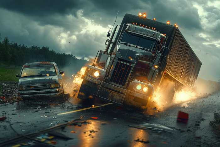 大货车撞车儿童故事 大货车撞小轿车事故视频