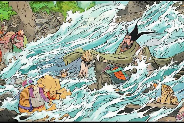 大禹治水神话故事绘画作品（大禹治水神话故事绘画作品四年级）