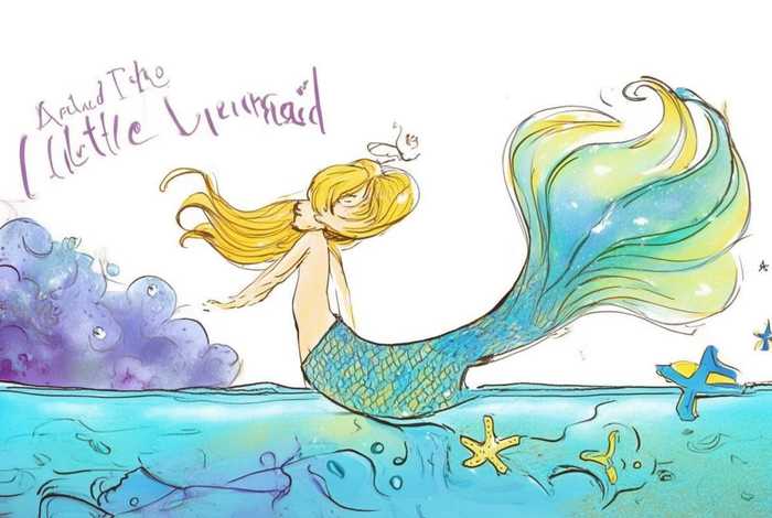安徒生童话海的女儿儿童画、安徒生童话故《海的女儿》插图简笔画