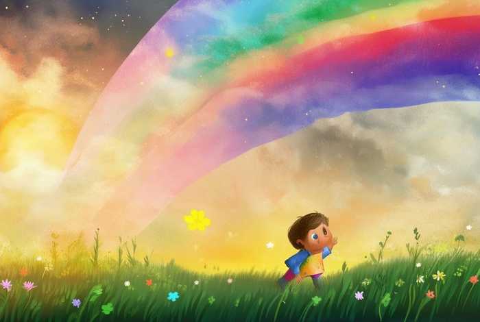 彩虹太阳的儿童故事，彩虹和太阳的故事