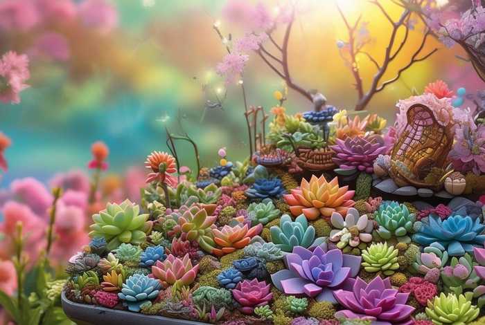 多肉童话 多肉的童话盆景