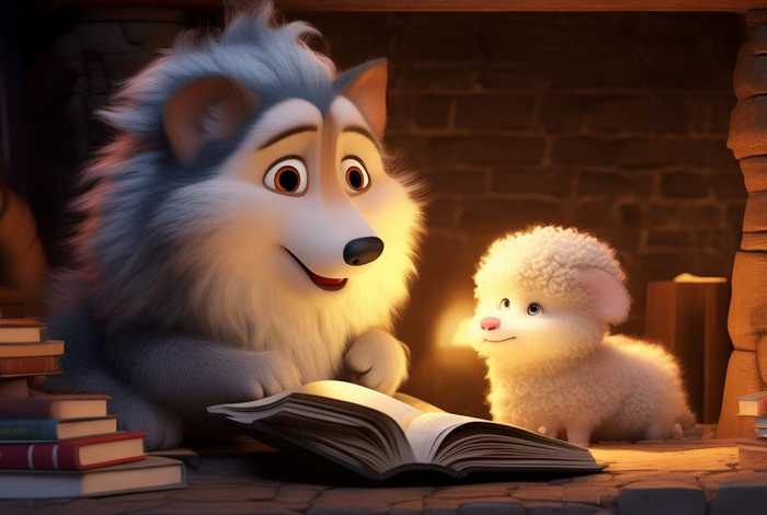 大灰狼和绵羊的故事；大灰狼和小绵羊的睡前故事