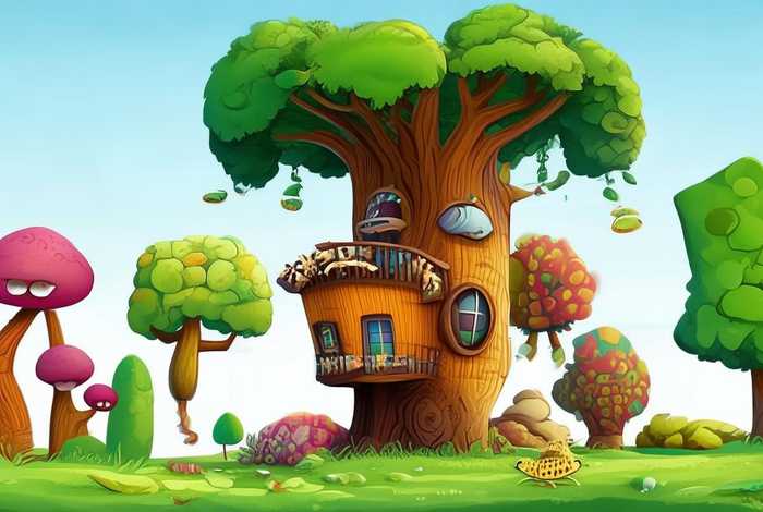 大树房子卡通图片 大树房子卡通图片大全