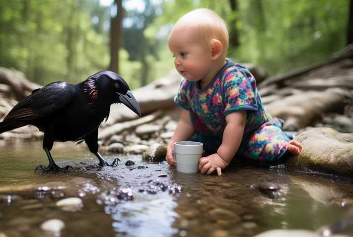 宝宝故事乌鸦喝水的故事 宝宝故事乌鸦喝水的故事图片