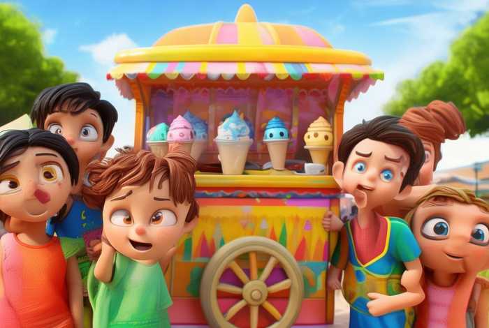 冰激凌儿童描画图片大全（冰激凌儿童描画图片大全简单）