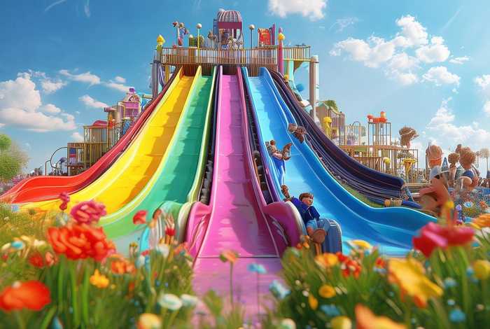 彩虹滑梯的故事、彩虹滑梯的故事图片