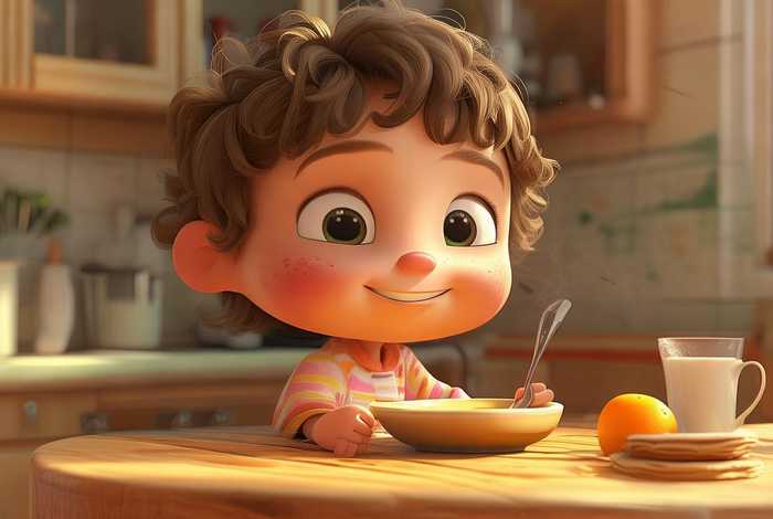 吃早餐的儿童画，吃早餐的儿童画怎么画