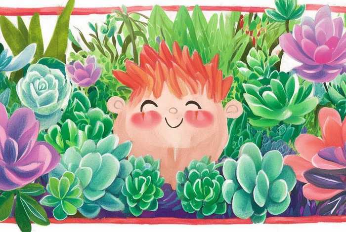 多肉画儿童 多肉植物儿童画