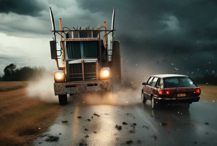 大货车撞车儿童故事 大货车撞小轿车事故视频
