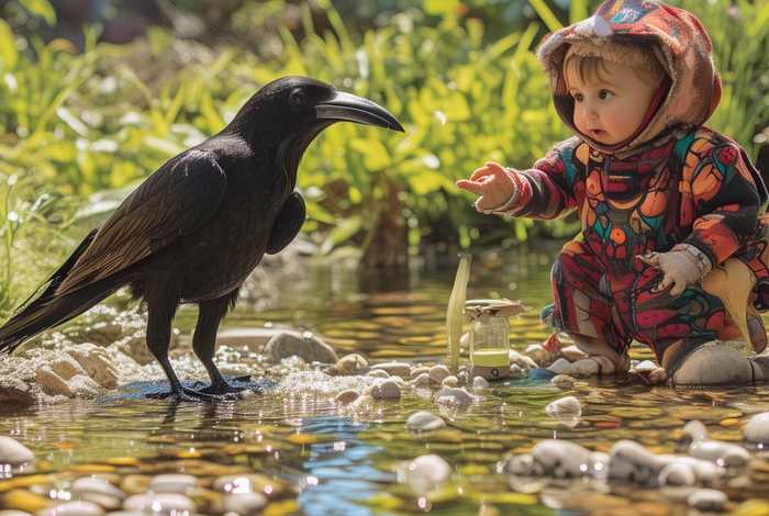 儿童语言表演故事乌鸦喝水（幼儿表演乌鸦喝水的故事视频）