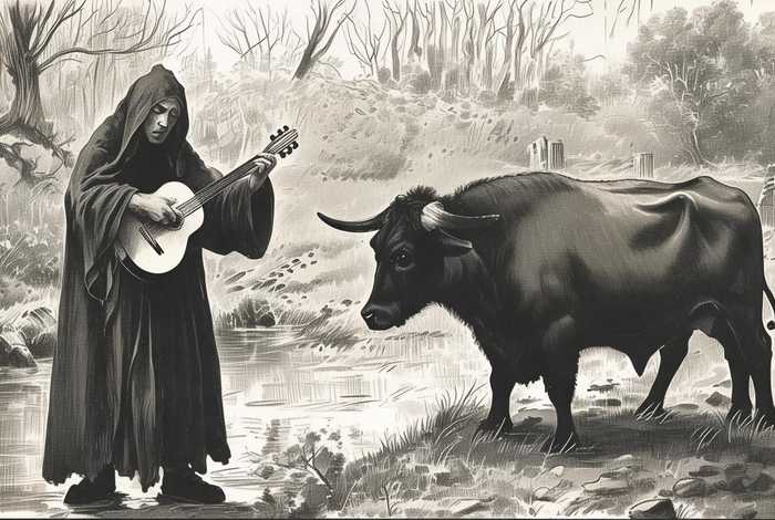 对牛弹琴的经典故事、对牛弹琴的经典故事50字 对牛弹琴的经典故事、对牛弹琴的经典故事50字