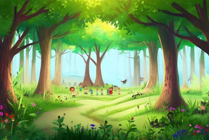儿童讲故事森林背景图片、幼儿故事背景图森林 儿童讲故事森林背景图片、幼儿故事背景图森林