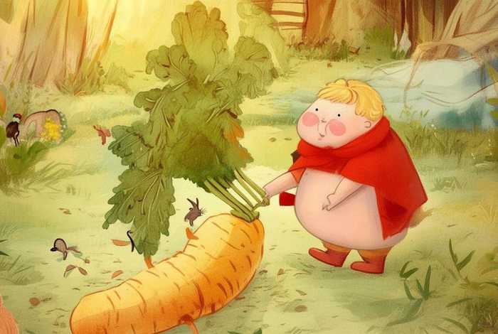 拔萝卜故事睡前故事、儿童睡前故事《拔萝卜》