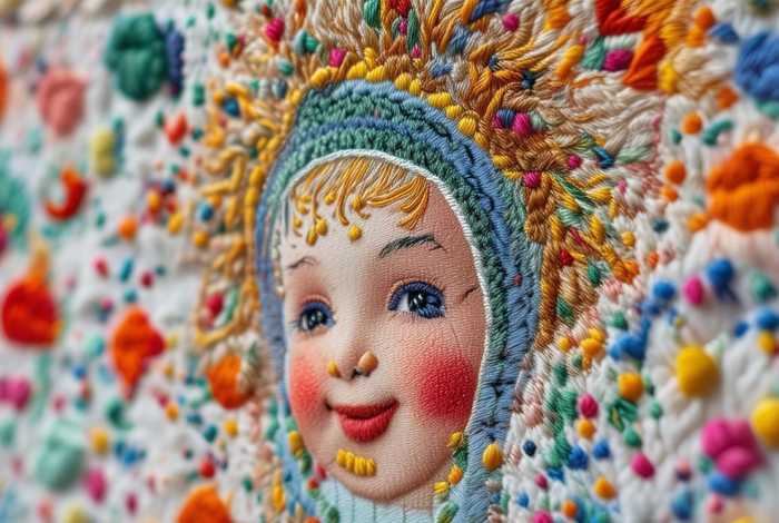 刺绣儿童图案（刺绣儿童图案图片）