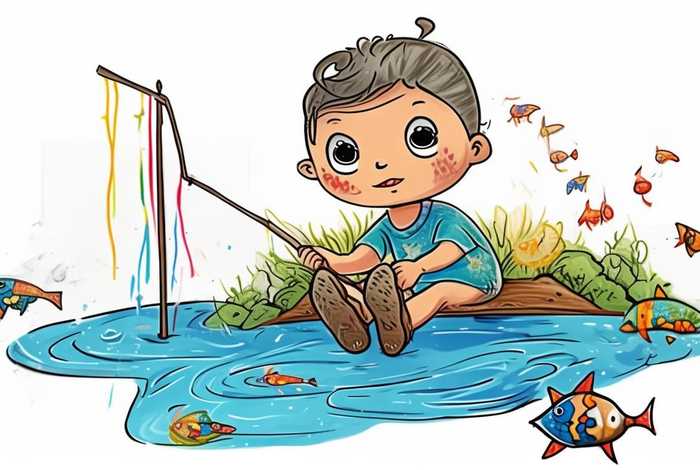 儿童钓鱼图片简笔画 儿童钓鱼图片简笔画大全