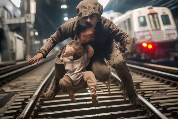 地铁轨道救婴儿（小伙跳进地铁轨道救婴儿）