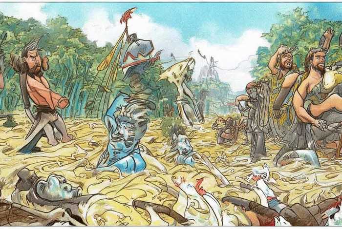 大禹治水神话故事绘画作品（大禹治水神话故事绘画作品四年级）