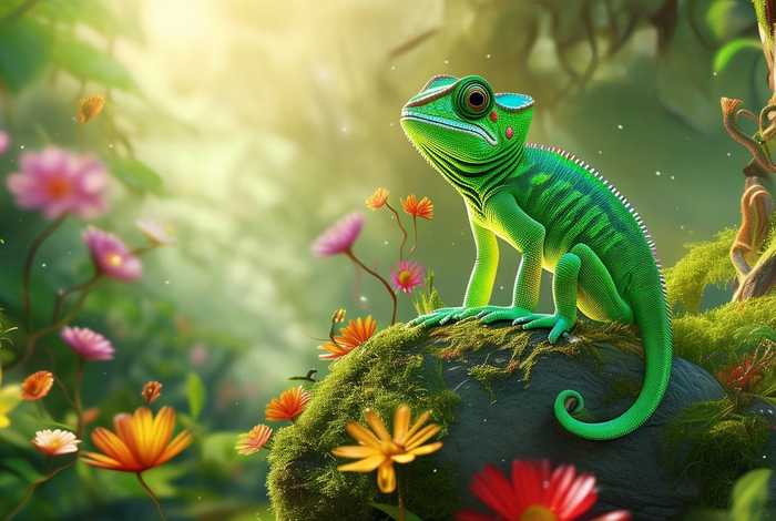 变色龙儿童故事、变色龙小故事