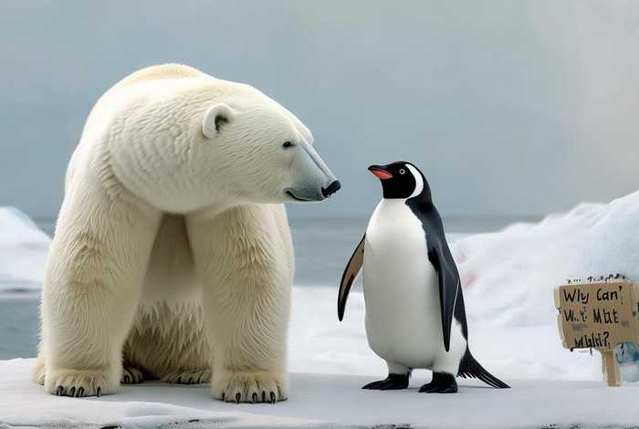 北极熊和企鹅是在一起吗为什么（北极熊和企鹅是在一起吗为什么不能生育）