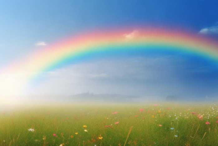 儿童谜语彩虹雨后挂天上 - 画雨后彩虹挂在天上
