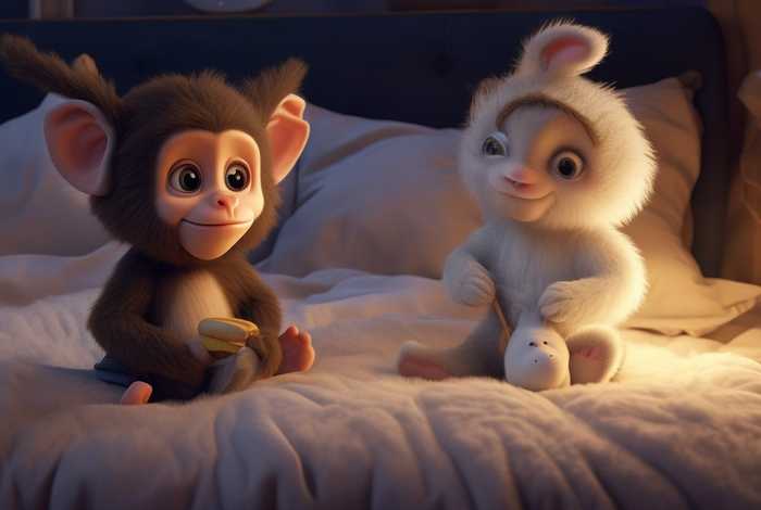 宝宝睡前故事小猴子；宝宝睡前故事小猴子和小兔子