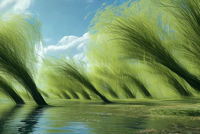 岸边的柳树图片、岸边的柳树图片真实