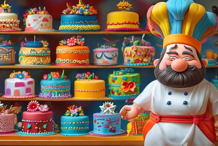 厨师人物儿童画图片（厨师人物造型蛋糕图片）