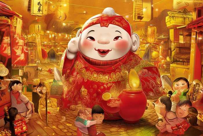 儿童财神图 儿童财神图片