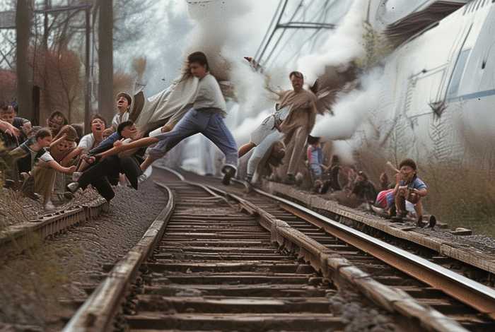 儿童铁轨救援、儿童跌入铁轨火车来临前1秒被救起